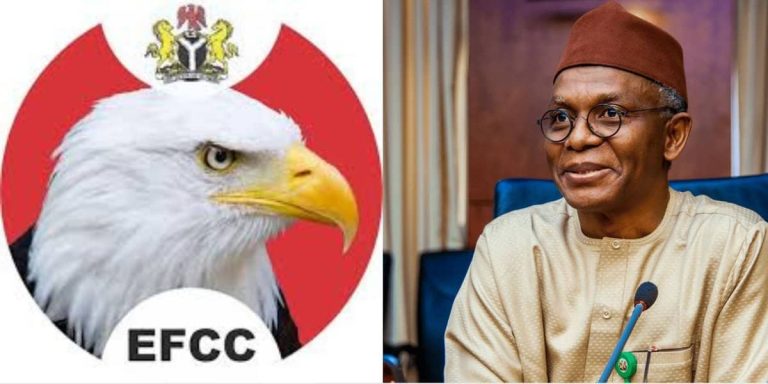 Tension at EFCC Headquarters as El-Rufai Shows Up Amid Demonstrations